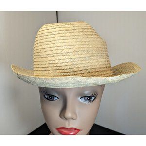 Women's Straw Classy Fedora.  No Label.  Light Color